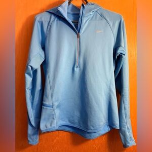 Nike Women’s Blue Quarter-Zip Dri-Fit Half Zip Hoodie size medium
